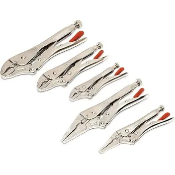 Curved & Long Nose Locking Plier Set (5-Piece)