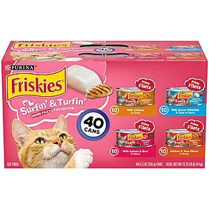 Friskies Wet Cat Food Surfin' & Turfin' Prime Filets-40 Pack- AC -Amazon