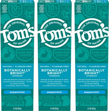 Tom's of Maine Natural Fluoride-Free SLS-Free Botanically Bright Toothpaste