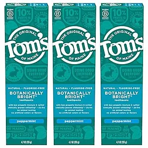 Tom's of Maine Natural Fluoride-Free SLS-Free Botanically Bright Toothpaste