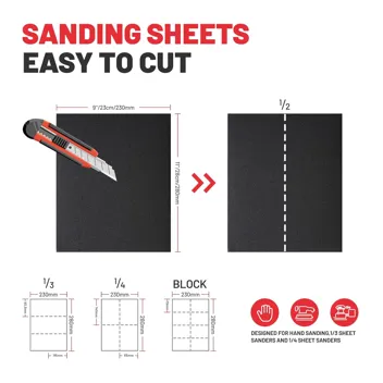 Silicon Carbide 9" x 11" Soft Sand Paper (100-Pieces)