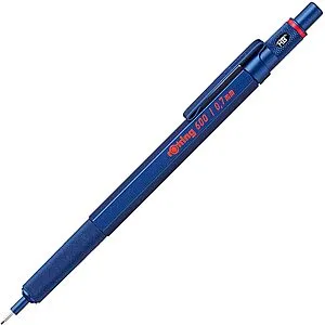 Rotring 600 Mechanical Pencil | HB 0.7 mm | Blue All-Metal Body | Hexagonal Barrel