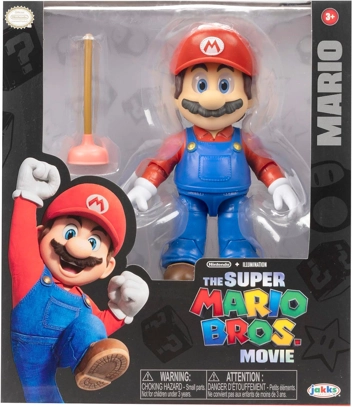 THE SUPER MARIO BROS. MOVIE: Mario Figure with Plunger Accessory Amazon