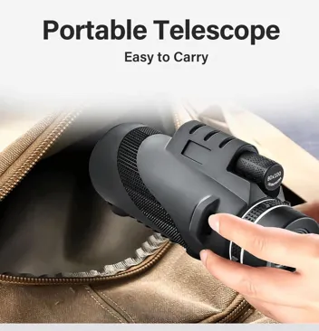 80x100 BAK-4 Prism Monocular Telescope with Smartphone Holder