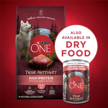 One 13oz High Protein True Instinct Wet Dog Food (Real Beef and Wild-Caught Salmon, )