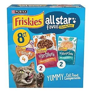 Friskies All Star Faves Lickable Cat Food Topper Variety Pack - 8 ct. Box