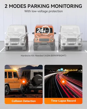 Wolfbox G900 Dash Cam 4K Rear View 12’’ Touch Screen Mirror with 64GB SDCard