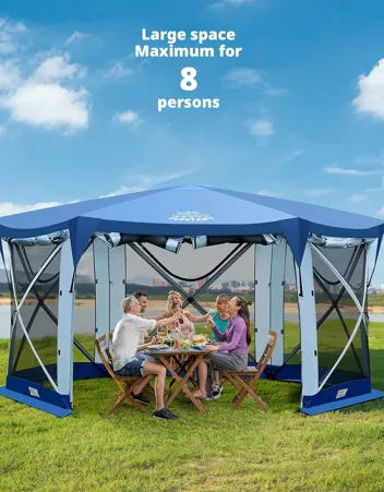 Deerfamy 9x9ft Pop Up Gazebo 9x9ft Camping Tent