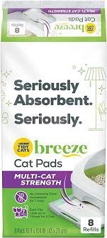 Tidy Cats Cat Litter Breeze Pads Refill Pack Multi Cat Litter Pads - 8 ct. Bag