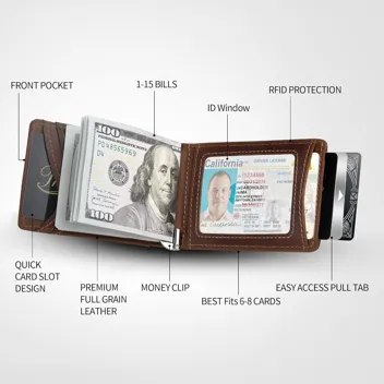 Kaifong RFID Blocking Slim Wallet w/ Money Clip