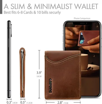 Kaifong RFID Blocking Slim Wallet w/ Money Clip