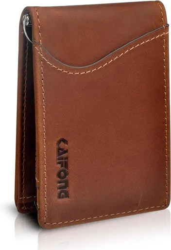 Kaifong RFID Blocking Slim Wallet w/ Money Clip