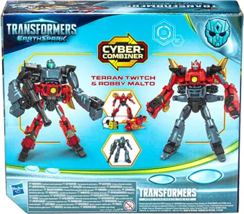 Transformers EarthSpark Cyber-Combiner Terran Twitch and Robby Malto Robot Action Figures