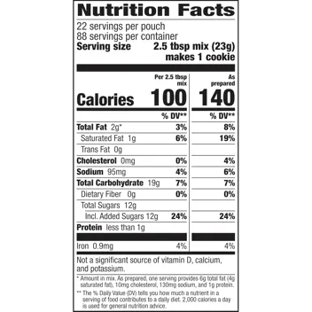 Chocolate Chip Cookie Mix (Makes 88x 2" Cookies)