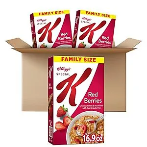 [S&S]: 3-Boxes 16.9 Oz Kellogg's Special K Cold Breakfast Cereal (Red Berries)