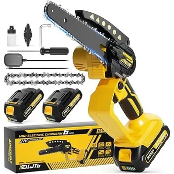 Imoumlive 6" 550W Mini Cordless Electric Chain Saw Kit with 2x Batteries