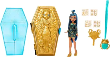 Monster High Doll and Beauty Kit, Cleo De Nile Boo-Jeweled Beauty Case with Tattoos and Necklace for Kids (Amazon Exclusive)