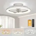 16" Bladeless Stepless Dimmable LED Modern Ceiling Fan Light