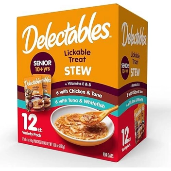 Delectables Stew Senior Lickable Wet Cat Treats (24-Count)