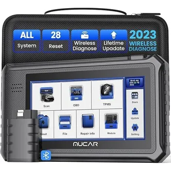 Mucar 6" HD Touchscreen OBD2 Scanner w/ 28 Reset Services & Engine System