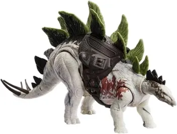 Jurassic World Dominion Dinosaur Figure Gigantic Trackers Stegosaurus with Attack Motion & Tracking Gear, Toy with Physical & Digital Play