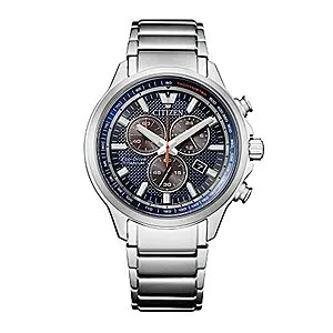 Eco-Drive Weekender Chronograph Watch in Super Titanium, Blue Dial, 43mm (Model