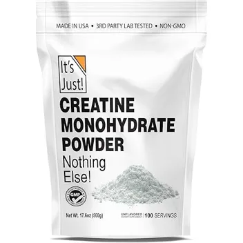 It's Just! Creatine Monohydrate Powder (100 Servings, Made in USA)