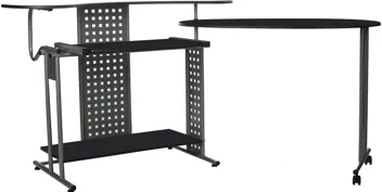 OneSpace Regallo Expandable L Computer Gaming Desk (Black)