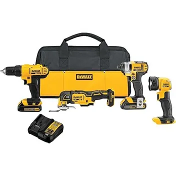 20V 4-Tool Cordless Power Tool Set w/ 2 Batteries & Charger