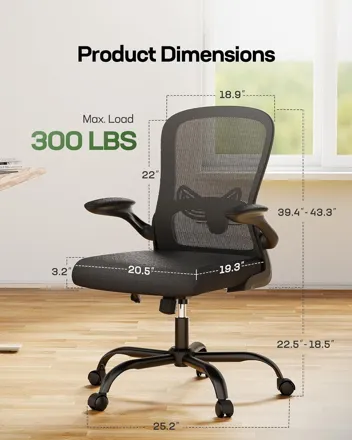 Marsail Ergonomic Mesh Desk Chair w/ Flip-up Armrests