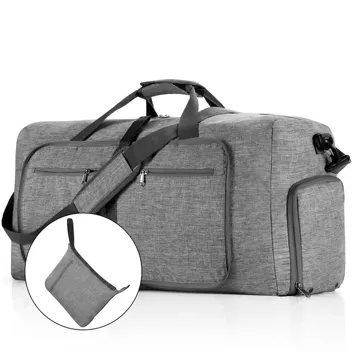 Cshidworld 65L Travel Duffel Bag with Shoes Compartment