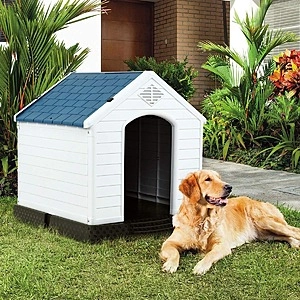 32" Giantex Waterproof Dog House for Dogs w/ Air Vents and Elevated Floor