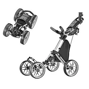 CaddyTek 4 Wheel ‎CaddyCruiser Golf Pushcart (Silver)