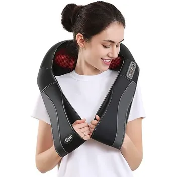 Deep Tissue 3D Kneading Shiatsu Neck Massager w/ He