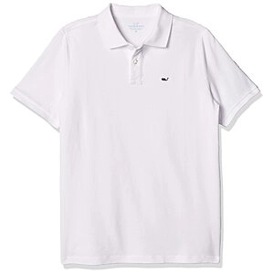 vineyard vines Kids’ Pique Polo Shirt, Vineyard Navy, White Cap, Small