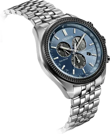 Eco-Drive Classic Chronograph Watch in Stainless Steel with Perpetual Calendar