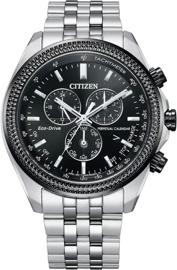 Eco-Drive Classic Chronograph Watch in Stainless Steel with Perpetual Calendar