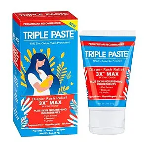 Triple Paste 3X Max Diaper Rash Ointment, 2 oz Tube