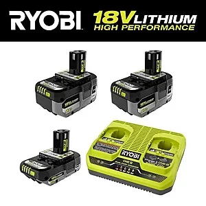 RYOBI ONE+ 18V (2) 4.0 Ah HIGH PERFORMANCE Batteries