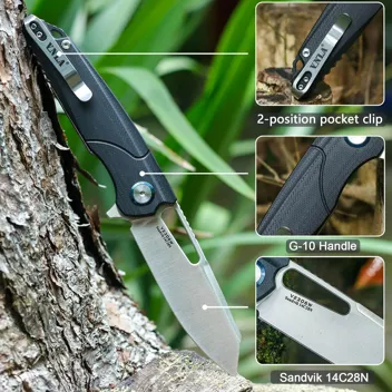 Vnla Folding Pocket Knife w/ 4.41" G10 Handle