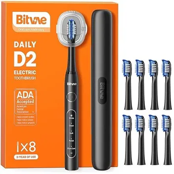 D2 Ultrasonic Electric Toothbrush w/ 8x Brush Heads