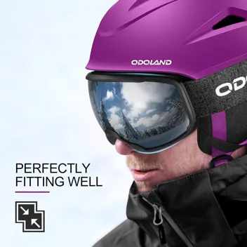 Odoland Ski Helmet with Ski Goggles + coupon