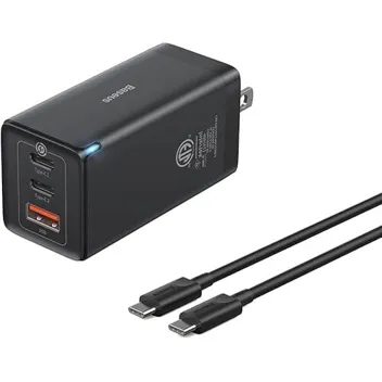 65W GaN 3-USB Wall Charger with 100W USB-C Cable