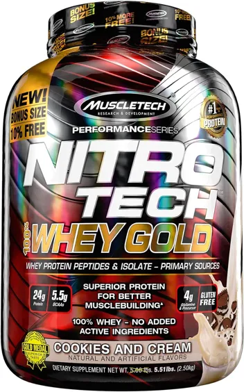 Nitro-Tech Vanilla Whey Gold Protein Powder (5lbs)