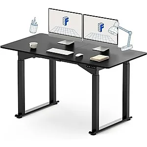 FLEXISPOT 55x28" Dual Motor Standing Desk (Black Top + Frame) & More