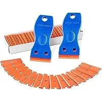 2-Piece Razor Blade Scraper Kit (2-Handles) with 120x Plastic Blades