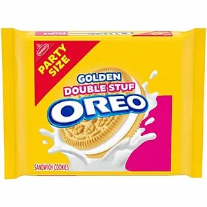 OREO Double Stuf Golden Sandwich Cookies, Party Size, 24.95 oz