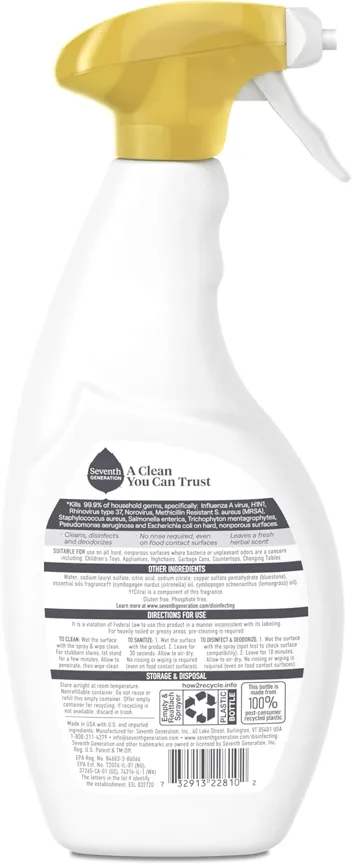 Generation Lemongrass Citrus Disinfecting Multi-Surface Cleaner - 26 Oz