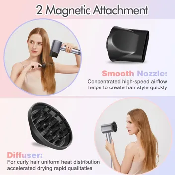 Swharzcopt 1500W 120k RPM Ionic Hair Dryer with 2x Magnetic Attachments