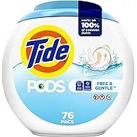 Pods 3-in-1 Free & Gentle Liquid Laundry Detergent Pacs (76ct, )